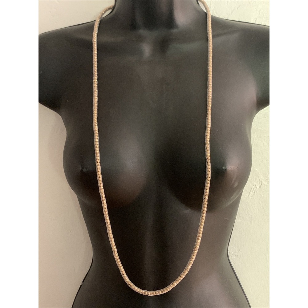 Vintage Mesh Tube Necklace Netted 14/20 Kt GF Beaded Rare 40"